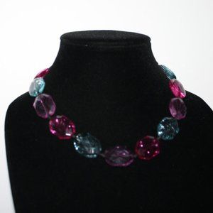 Vnitagejelyfish Jewelry - Colorful pink purple blue ribbon necklace Vnitagejelyfish Jewelry - Colorful pink purple blue ribbon necklace